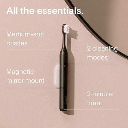 SURI 1.0 Sonic Electric Toothbrush with UV Cleaning Travel Case | 40+Day Battery | Designed in California | Electric Toothbrush for Adults | Travel Toothbrushes | Tooth Brush | Black