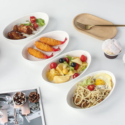 Au Gratin Baking Dishes for Oven Safe, Porcelain Mini Casserole Dish (8pc Set). 10oz Individual Gratin Dishes Set, Ceramic Small Baking Dish for Single Serving, Banana Split Bowls, 7.6x4.4in