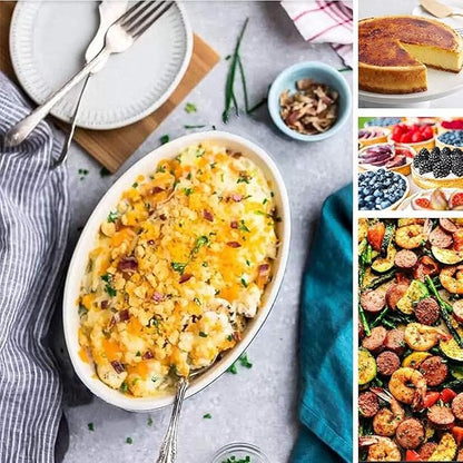 UIBFCWN Au Gratin Baking Dishes, 7.5''x4.5'' Ceramic Oval Baking Dish for Single Serving, Individual Casserole Dishes Oven Safe, Au Gratin Pans for Lasagna & Cobblers, 11.5oz, Set of 8