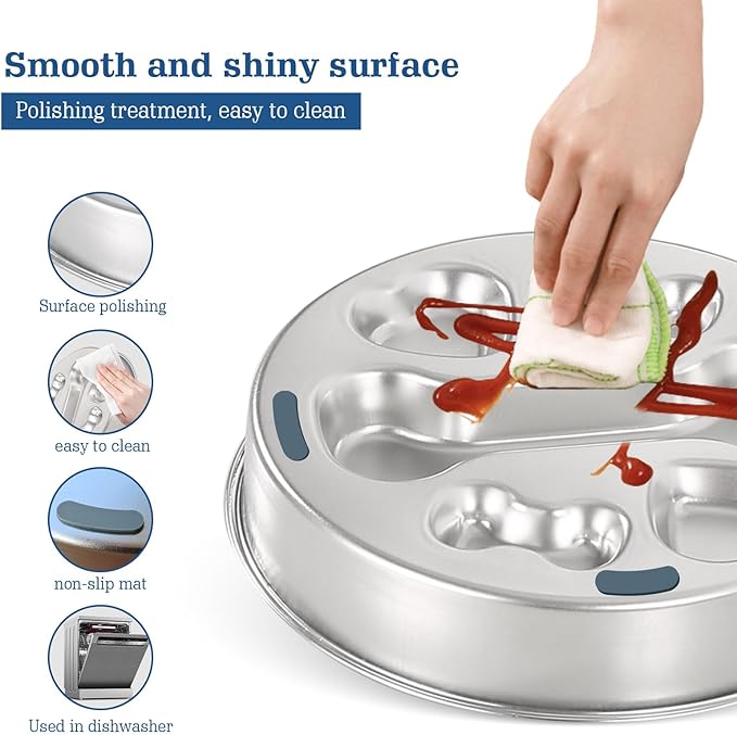 Stainless Steel Slow Feeder Dog Bowls – Non-Slip Metal Dog Bowl for Large & Medium Breeds, Puppy Puzzle Feeder – 2 Cup Capacity for Small to Big Pets – Durable Slow Feed Dog & Cat Food Dish