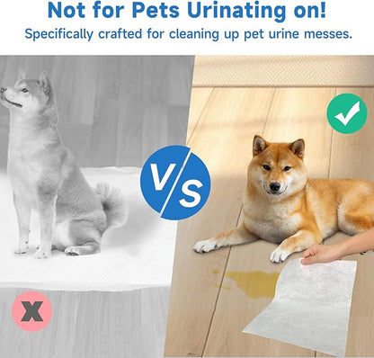 L&W BROS. Easy Clean Pet Quick Absorbent Sheets – Innovative Solution for Mess-Free Cleanup Not Traditional Pee Pads, 12"x10" for Urine and Pet Stain & Odor Remover (120 PCS)