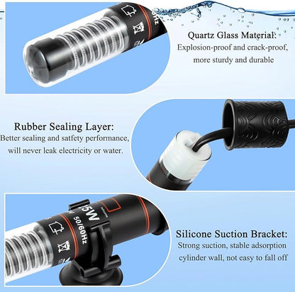 25W Small Aquarium Heater, Mini Fish Tank Heater for Preset Temperature 78℉, Water Heater for Freshwater Fish Tanks