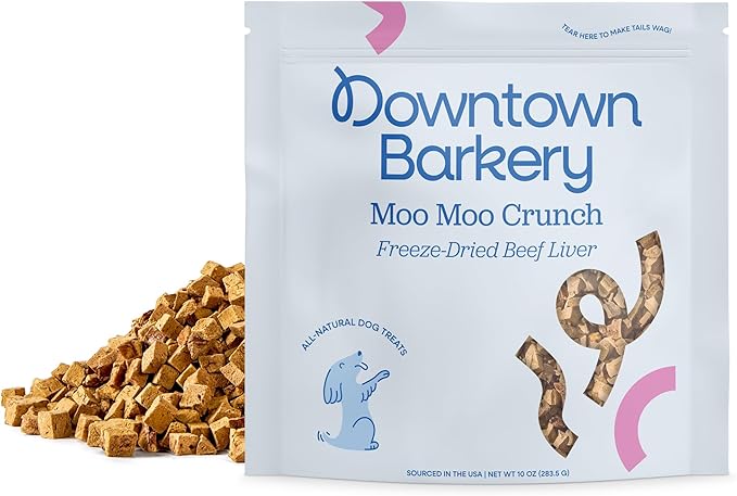 Downtown Barkery Freeze Dried Dog Treats - Single Ingredient, Low Calorie, Rich in Vitamins and Minerals - All Natural - Freeze Dried Beef Liver Dog Treats, 10 Oz