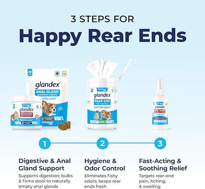 Vetnique Glandex Anal Gland Soft Chew Treats with Pumpkin for Dogs Digestive Enzymes, Probiotics Fiber Supplement for Dogs Boot The Scoot (Advanced Strength Duck/Bacon Chews (Vegetarian), 60 Ct)