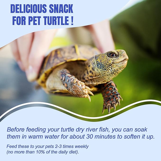 Amzey 2.3 oz Dried River Fish - Natural Food for Turtles, Terrapins, Reptiles and Large Tropical Fish