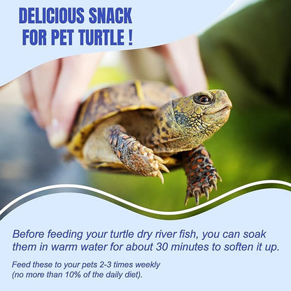 Amzey 2.3 oz Dried River Fish - Natural Food for Turtles, Terrapins, Reptiles and Large Tropical Fish