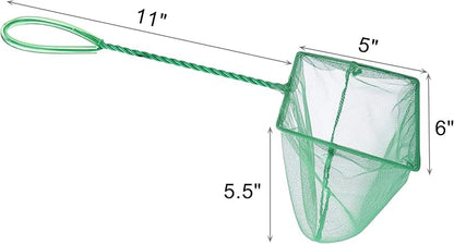 2 Pcs Aquarium Fish Net, 6 inches Fine Mesh Quick Catch Fish Net for Fish Tank Betta Fishing Net