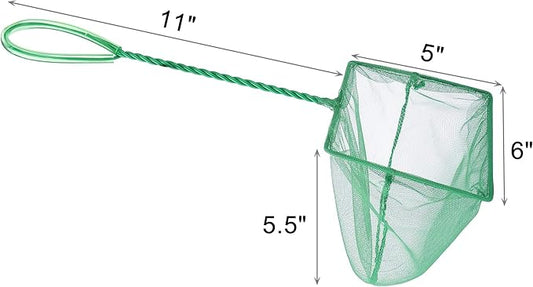 2 Pcs Aquarium Fish Net, 6 inches Fine Mesh Quick Catch Fish Net for Fish Tank Betta Fishing Net