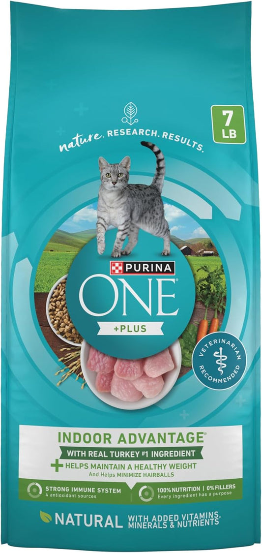 Purina ONE Natural, Low Fat, Weight Control, Indoor Dry Cat Food, +Plus Indoor Advantage - 7 lb. Bag