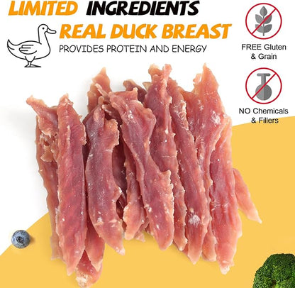 ASMPET Duck Jerky Tender Dog Treats, Made with 100% Real Duck Breast, High Protein & Low Fat, No Artificial Colors