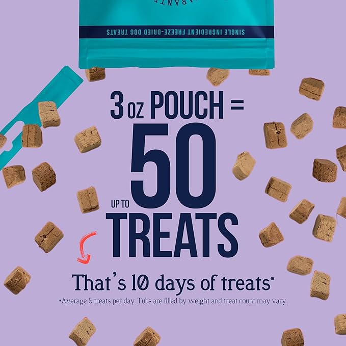 Stewart Single Ingredient Freeze Dried Raw Dog Treats, Venison Liver, 3 Ounce, Approx. 50 Pieces per Resealable Pouch, Training Treats or Meal Topper, High Protein, Grain-Free, Gluten-Free