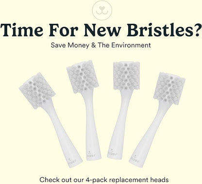 Jasper Macrobrush 360º, Dog Toothbrush for Medium to Large Dogs, Soft-Bristled Dog Tooth Brushing Kit - Premium Non-Slip Handle with 2 Replaceable Tooth Brush Heads, Use with Pet Toothpaste