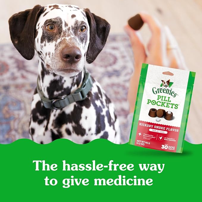 Greenies Pill Pockets for Dogs Large Size, Soft Dog Treats, Hickory Smoke Flavor, (6) 7.9 oz. Pouches (180 Treats Total)