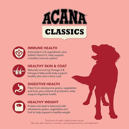 ACANA Classics Dry Dog Food Beef and Barley Recipe 22.5lb Bag