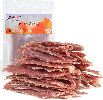 ASMPET Duck Jerky Tender Dog Treats, Made with 100% Real Duck Breast, High Protein & Low Fat, No Artificial Colors