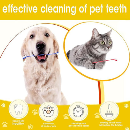 Dog Toothbrush Bulk 200 Pcs 8 Colors - Dual Headed Cat & Dog Toothbrushes Kit, Long Handle Dental Brushes for Large/Small Dogs, Cats, Pets Teeth Cleaning Supplies