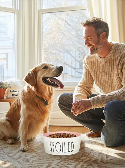 70OZ Ceramic Dog Bowl - 8'' Extra Large Food Water, Heavy Duty Non-Slip Dog Dish for Medium and Large Dogs, Food Grade Porcelain Pet Feeder Bowl, Microwave & Dishwasher Safe, Pink