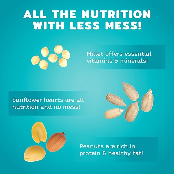 Audubon Park Waste Free Wild Bird Seed – 12 lb. No Mess Blend with Sunflower Hearts & Peanut Pieces – Bird Food for Outside Feeders