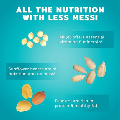 Audubon Park Waste Free Wild Bird Seed – 12 lb. No Mess Blend with Sunflower Hearts & Peanut Pieces – Bird Food for Outside Feeders