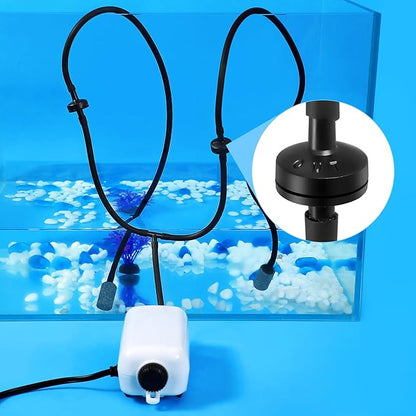 AQUANEAT 14Feet Aquarium Airline Tubing, Standard 3/16" Tubing, Air Pump Accessories,with Air Stones, Check Valves, Suction Cups and Connectors (Black)