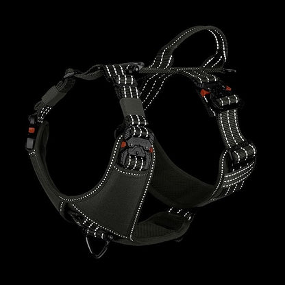 ICEFANG Dog Strap Harness with 4 x Metal Buckles,for Large Sized Dog,K9 Vest,Y-Shape Chest,Adjustable Pet Harness,No-Pull Front Leash Clip (Large (Pack of 1), Green)