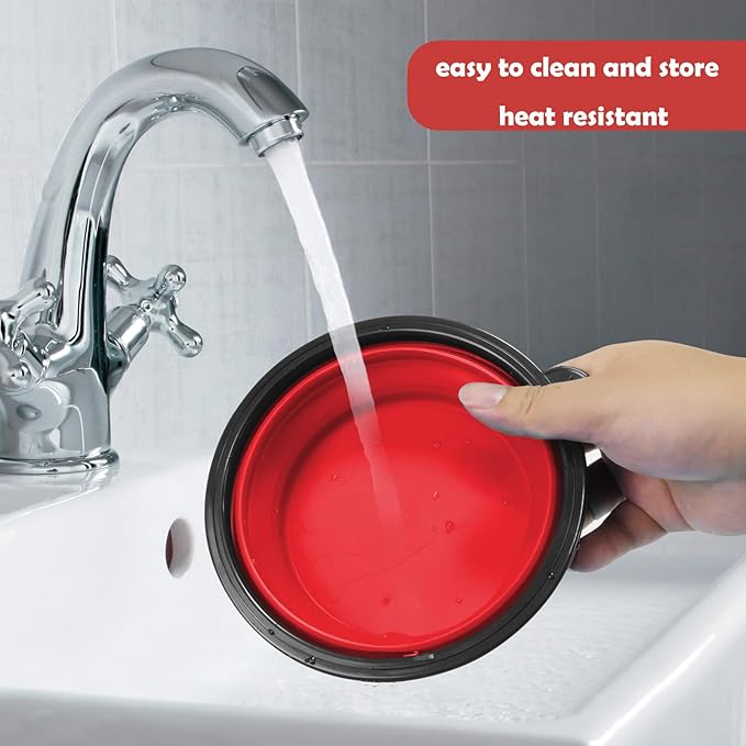 5 Pack Collapsible Dog Bowl Travel Portable Pet Bowls [12oz],Expandable Foldable Food Water Feeding Dishes for Traveling Hiking Walking,with Carabiners