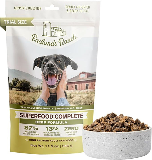 Superfood Complete, Air-Dried Adult Dog Food - High Protein, Zero Fillers, Superfood Nutrition by Katherine Heigl (11.5 oz., Beef Formula)