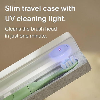 SURI 1.0 Sonic Electric Toothbrush with UV Cleaning Travel Case | 40+Day Battery | Designed in California | Electric Toothbrush for Adults | Travel Toothbrushes | Tooth Brush | Green
