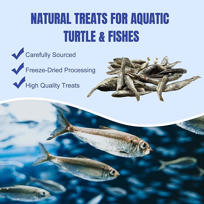 Amzey 2.3 oz Dried River Fish - Natural Food for Turtles, Terrapins, Reptiles and Large Tropical Fish