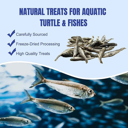 Amzey 2.3 oz Dried River Fish - Natural Food for Turtles, Terrapins, Reptiles and Large Tropical Fish