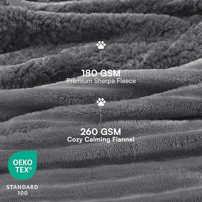 Luciphia Waterproof Dog Blanket for Large Dogs Ultra-Soft Calming Cut Pile Flannel Throw Durable & Warm Furniture Protection for Couch Bed Pet Blanket Machine Washable Stone Gray,L(65''x57'')