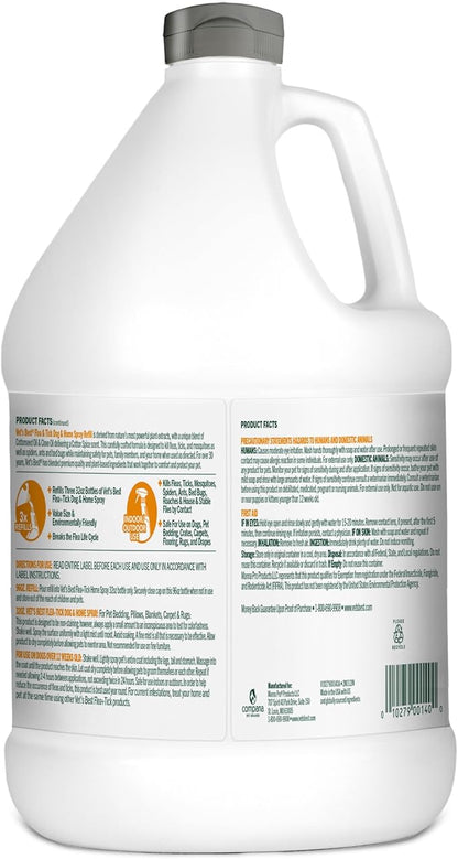 Vet's Best Natural Flea & Tick Home Spray for Dogs – Cotton Spice Scented Indoor Pest Control Spray – Natural Flea & Tick Protection with Certified Plant-Based Ingredients – Made in USA – 96 oz Refill