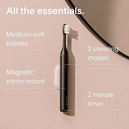 SURI 1.0 Sonic Electric Toothbrush | 40+Day Battery | Designed in California | Sustainable Electric Toothbrush for Adults | Travel Toothbrushes | Tooth Brush | Black