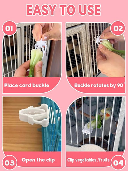 2 Pcs Bird Food Bowl Ceramic Bowls for Birds Small Parakeet Food Bowl Parrot Feeding Cups, Bird Cage Feede for Parakeets Conure Cockatiels Lovebird Budgie (Pink)