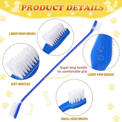 200 count Dog Toothbrush Bulk Dual Headed Dental Brushes Dogs Tooth Brushing Kit Long Handle Pet Tooth Brush for Puppy Large Small Cats and Most Pets Teeth Cleaning Dental Care Supplies, 8 Colors