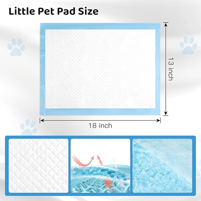 Disposable Puppy Training Pads 100 Count Pee Pads for Dogs, Cats, Rabbits and Guinea Pigs Waterproof Super Absorbent Odour Locking 13” x 18”