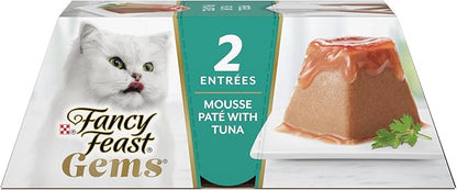 Fancy Feast Gems Pate Cat Food Mousse With Tuna and a Halo of Savory Gravy Cat Food - (Pack of 8) 4 oz. Boxes