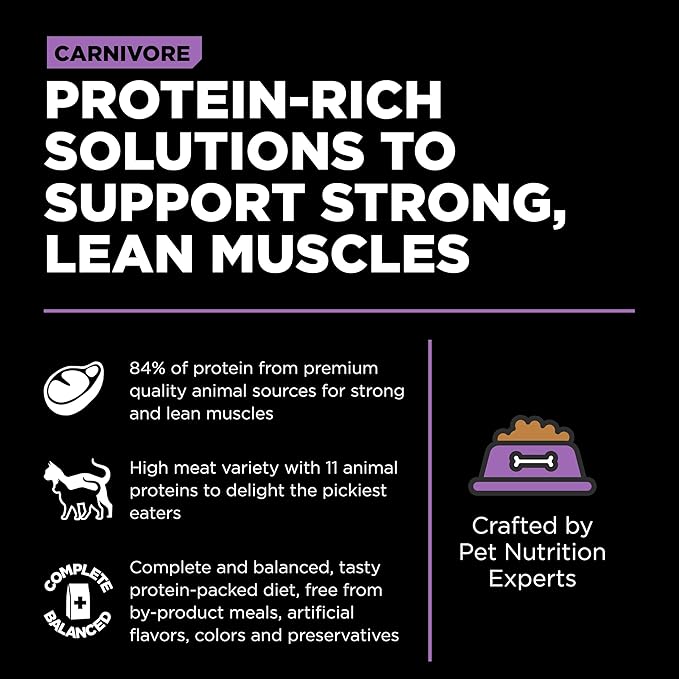 Go! Solutions Carnivore, Grain-Free, Protein Rich Dry Cat Food, Chicken, Turkey and Duck Recipe, 3 lb Bag