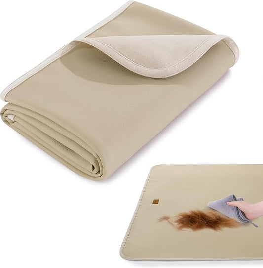 HOMBYS Pet Hair Resistant Dog Blanket, 70"x30" Waterproof PU Surface & Soft Velvet, Reversible Couch Cover for Furniture, Sofa Protector, Machine Washable Kennel Bed Blanket for Large Dogs & Cats