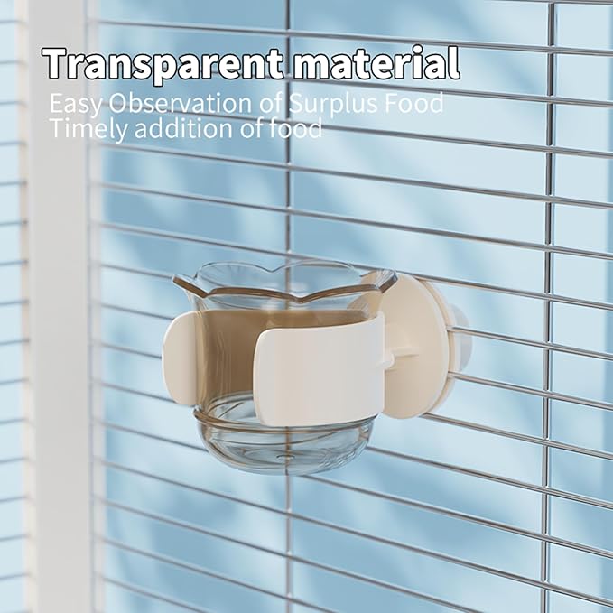 2pcs/4pcs PET Bird Bowls with Clamp, Bird Cage Feeder, Durable Water Bowl, Feeding Cups, Water Feeder for Cockatiel, Parakeet, Macaw, Finches, Lovebirds, Small Animals Gray (Gray, 4pcs)