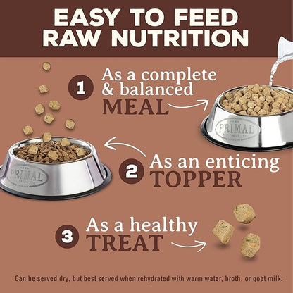 Primal Freeze Dried Dog Food, Pronto Mini Nuggets, Pork; Scoop & Serve, Complete & Balanced Meal; Also Use As Topper or Treat; Premium, Healthy, Grain Free, High Protein Raw Dog Food (16 oz)