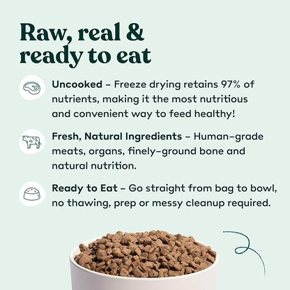 Little Hunter Freeze Dried Fresh Dog Food Raw Rabbit Recipe - Picky Eater-Approved Limited Ingredient for All Stages - High Protein, Small Batch, Grain Free Raw Dog Food, 15 oz