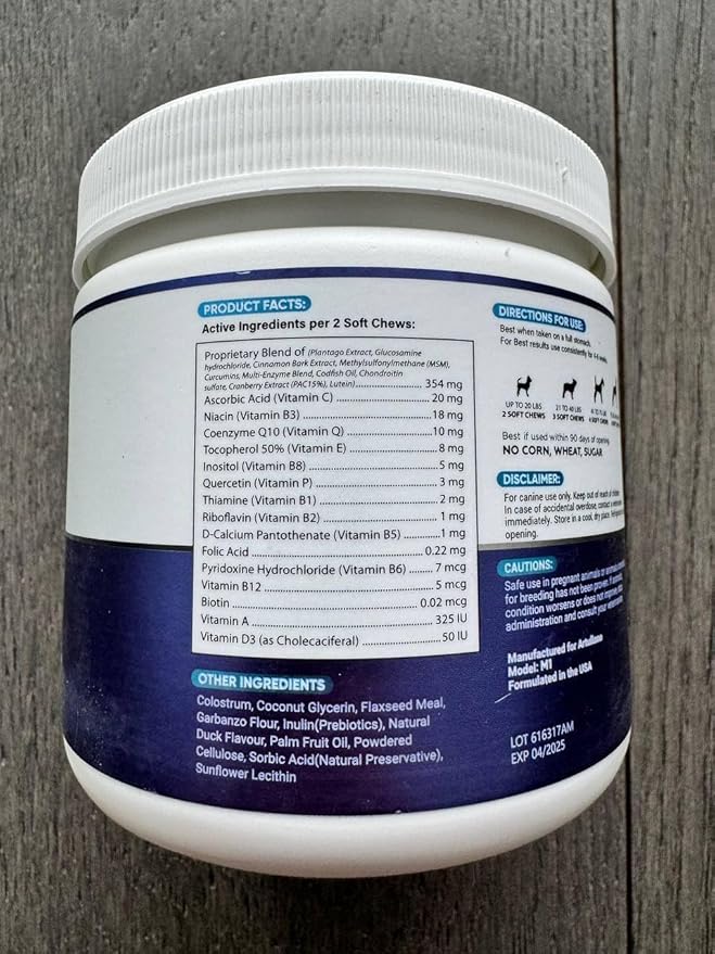 Dog Multivitamin Chewable with Glucosamine 20 in 1 - Dog Vitamins and Supplements - Senior & Puppy Multivitamin for Dogs - Pet Joint Support Health - Immunity, Mobility, Gut Skin - 120 Chews