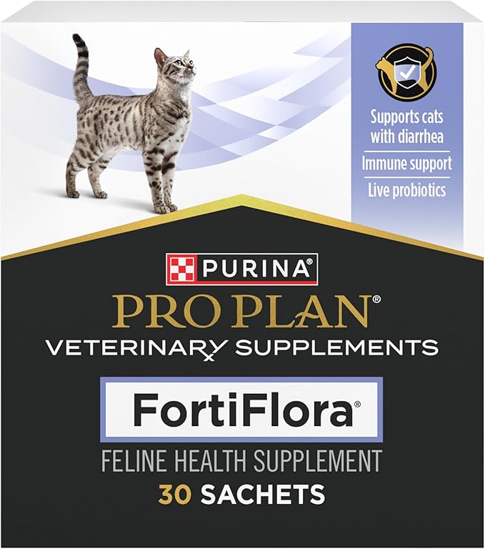 Purina Pro Plan Veterinary Supplements FortiFlora Probiotics for Cats for Digestive Gut Health and Diarrhea - 30 ct. Box