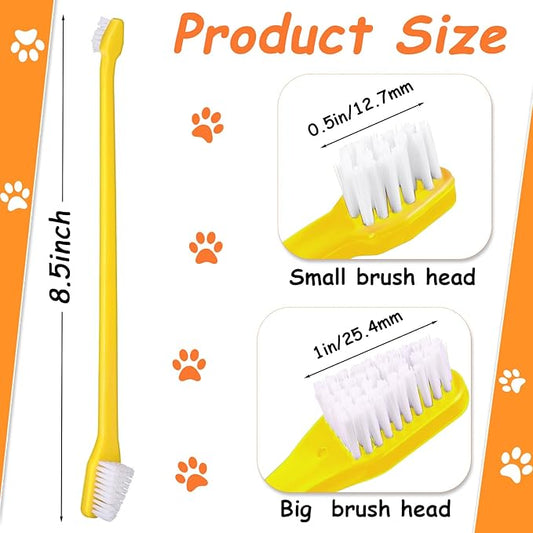 Honeydak Dog Toothbrush Bulk Dual Headed Dental Brushes Dogs Tooth Brushing Kit Long Handle Pet Tooth Brush for Puppy Large Small Cats and Most Pets Teeth Cleaning Dental Supplies(70 Pcs,Multicolor)