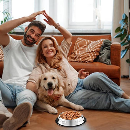 10 Pcs Stainless Steel Dog Bowl Pet Feeding Bowl with Rubber Base Non-Slip Pet Dishes Metal Dog Bowls Pet Food and Water Bowls for Small Medium Animals Kitten Rabbit (7 oz)