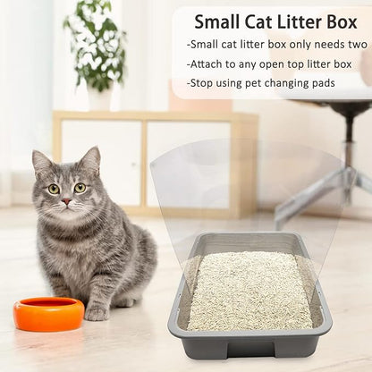 3PCS Cat Litter Box Pee Shields,Transparent Easy Clean Splash Guard for Open Top Litter Pan 14.5×11.5in- Litter Box Not Included(3PC)