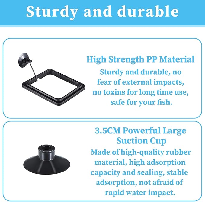 2 Pcs Fish Feeding Feeder Square Betta Feeding Ring Floating Food Feeder with Suction Cup Aquarium Accessories for Goldfish Guppy Small Fish