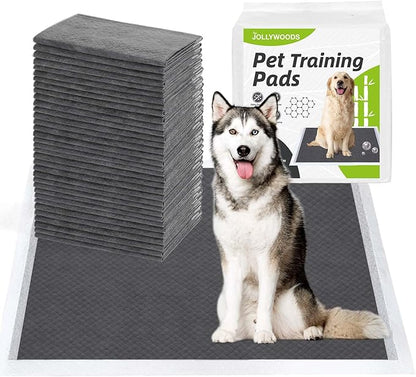 Disposable Dog Pee Pads, 24" x 36" Odor-Control Bamboo Charcoal Fiber Puppy Pads, Super Absorbent & Leak Proof Pet Training Pads, Quick Dry for Dogs, Cats and Rabbits - 20 Counts