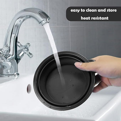 2 Pack Collapsible Dog Bowl Travel Portable Pet Bowls [34oz,1000ml],Expandable Foldable Food Water Feeding Dishes for Traveling Hiking Walking,with Carabiners [Black,Green]